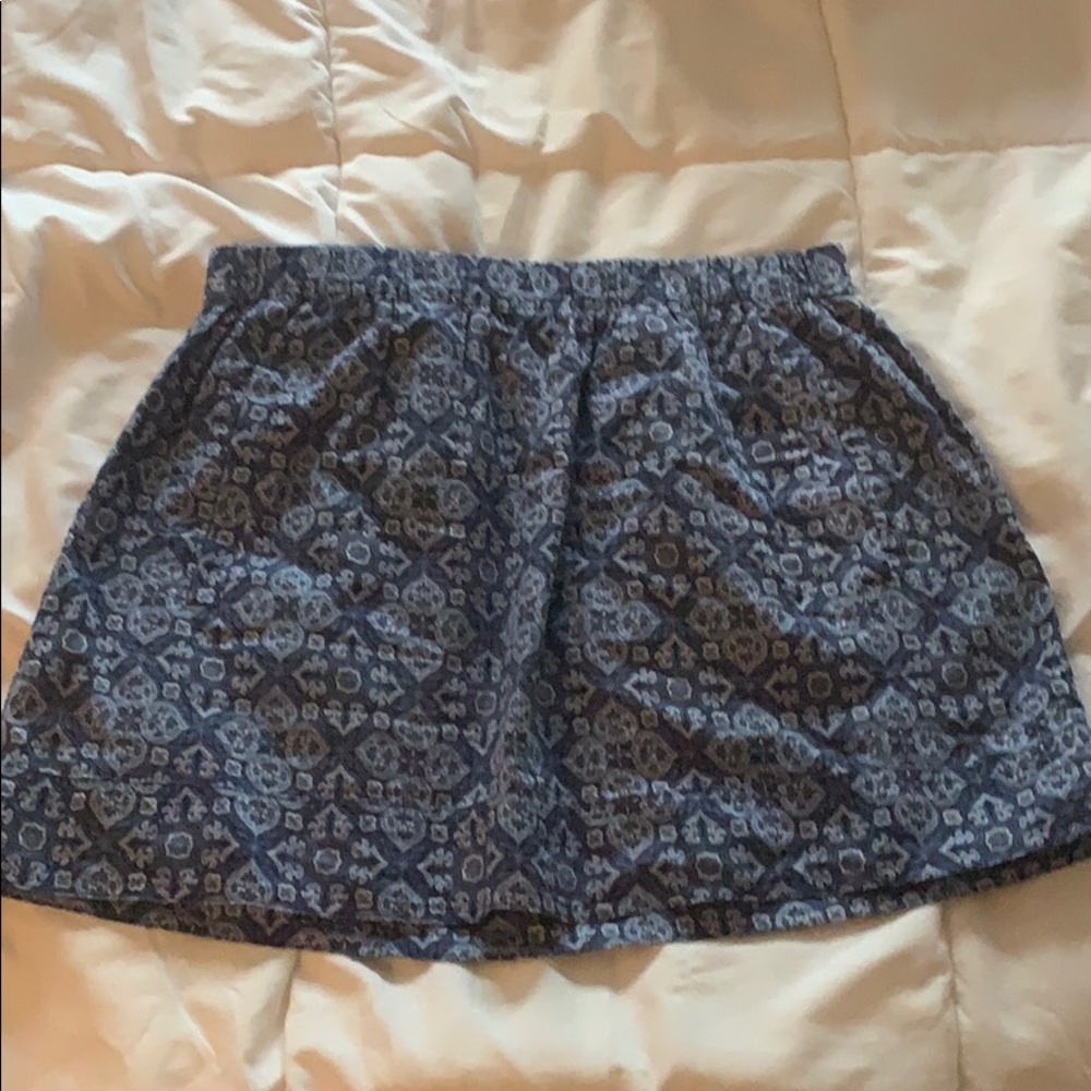 J Crew Blue Patterned Skirt